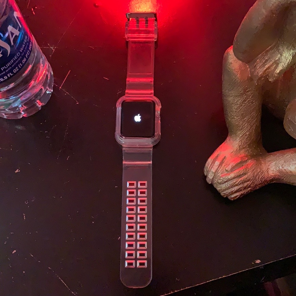 Series 3 Apple Watch, I have LV bands too (comes with charger)